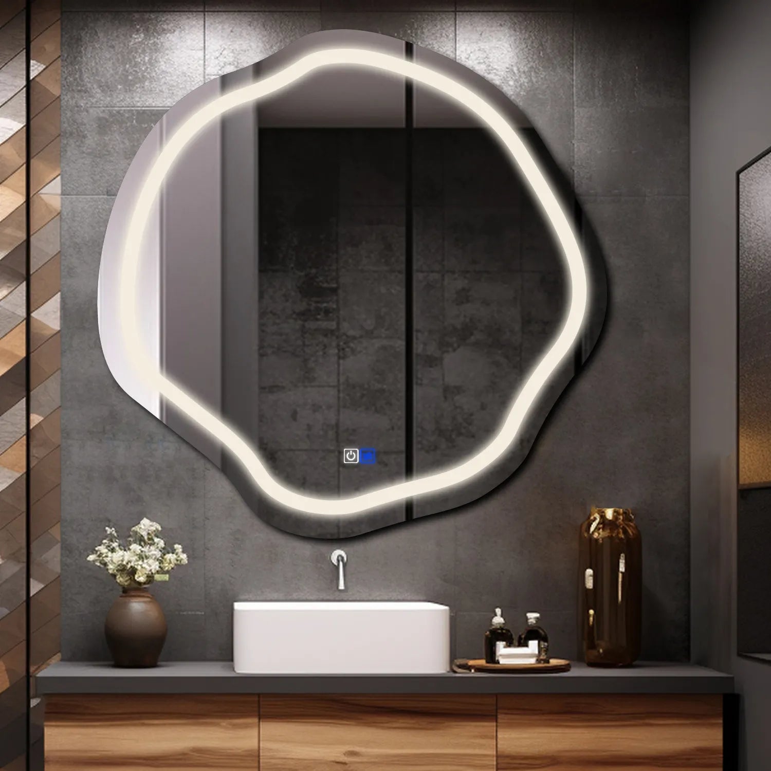 Miroir LED Asymétrique v5 - Collection Reyze Salono
