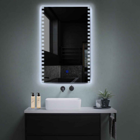 Miroir LED Vertical | Bouton Tactile | Lumière blanche froide - Reyze Série Edge Modèle 6