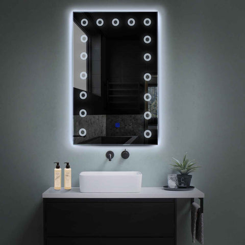 Miroir LED Vertical | Bouton Tactile | Lumière blanche froide - Reyze Série Minimal Modèle 4