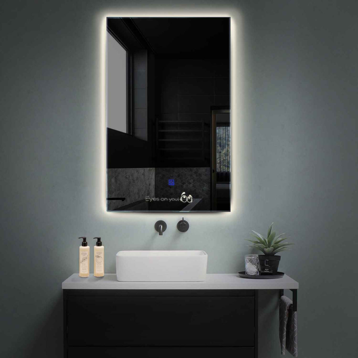 Miroir LED Vertical | Bouton Tactile | Lumière blanche neutre - Reyze Série Motivated Modèle 8