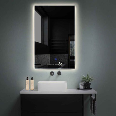 Miroir LED Vertical | Bouton Tactile | Lumière blanche neutre - Reyze Série Motivated Modèle 8