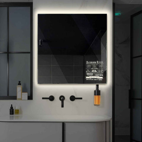 Miroir LED Carré | Sans Boutons Tactiles | Lumière blanche neutre - Reyze Série Motivated Modèle 5