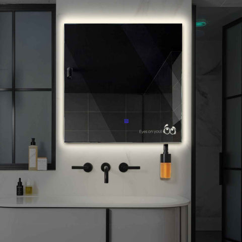 Miroir LED Carré | Bouton Tactile | Lumière blanche neutre - Reyze Série Motivated Modèle 8
