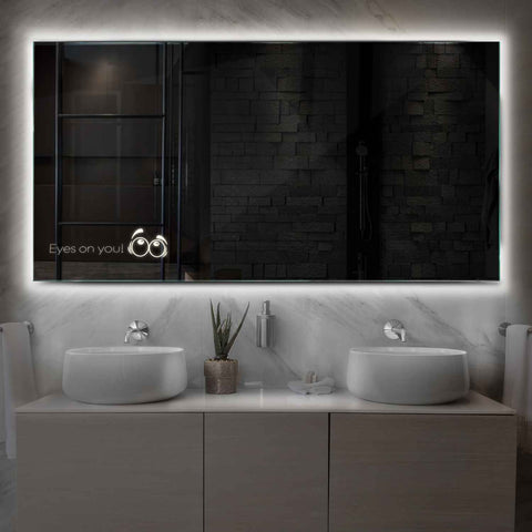 Miroir LED Horizontal | Sans Boutons Tactiles | Lumière blanche neutre - Reyze Série Motivated Modèle 8