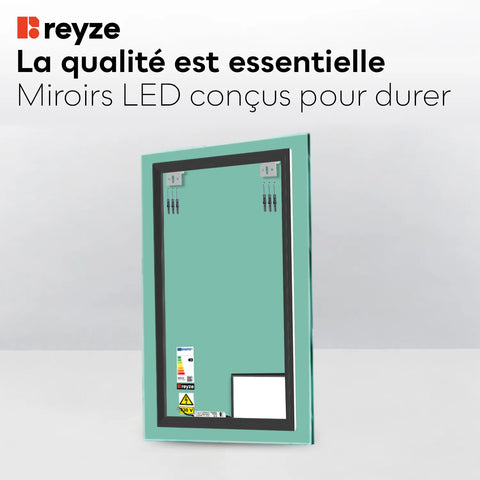 Miroir LED Vertical | Sans Boutons Tactiles | Lumière blanche neutre - Reyze Série Motivated Modèle 6