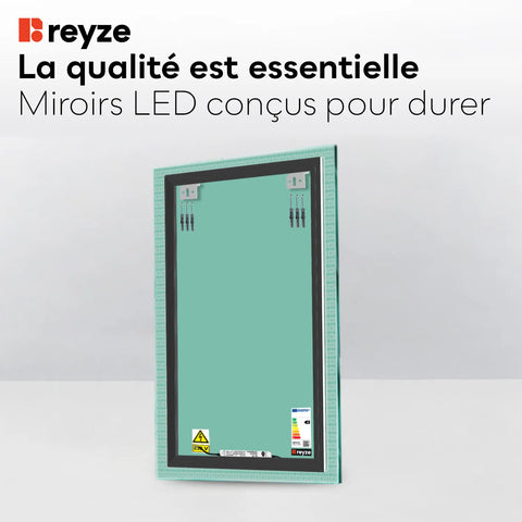 Miroir LED Vertical | Sans Boutons Tactiles | Lumière blanche neutre - Reyze Série Official Modèle 5