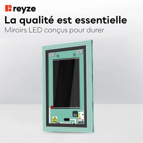 Miroir LED Vertical | boutons tactiles | Fonction Anti-Buée | Température de couleur réglable - Reyze Série Official Modèle 6